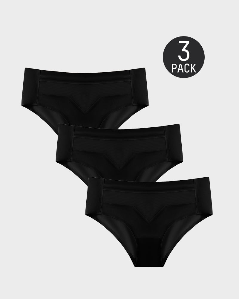 Mid-Waist Ice Silk Naked Invisible Underwear