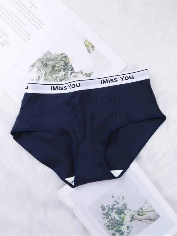 Floralshe®Women's Letter Tape Ribbed Seamless Knicker