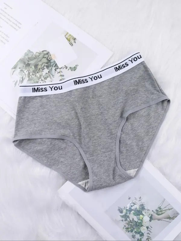 Floralshe®Women's Letter Tape Ribbed Seamless Knicker