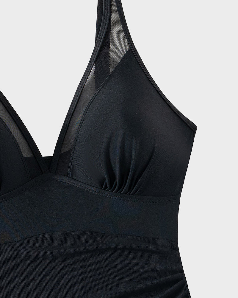 Slimming Mesh Sheer Sarong Wraps Bathing Suit