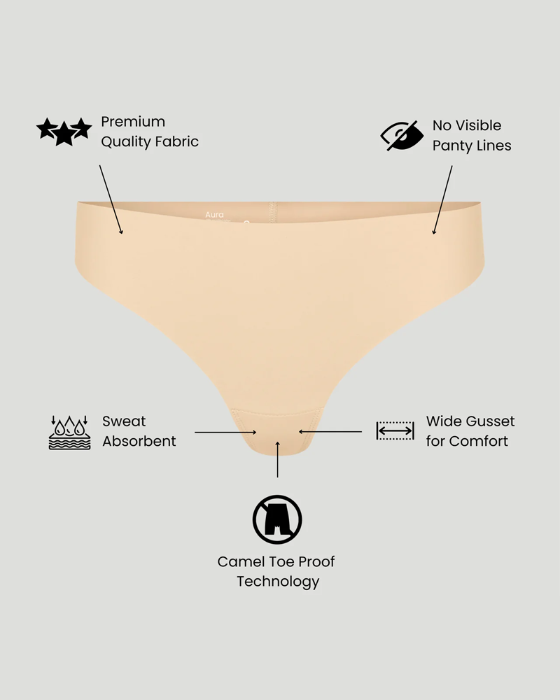 Floralshe Invisible Camel Toe Thong