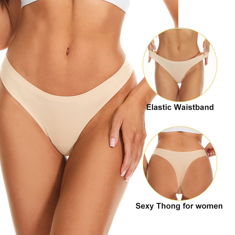 Floralshe®Women's Seamless Solid Color Drop Waist Thong