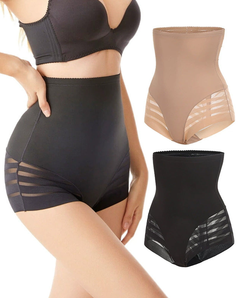 Women's High Waist Tummy Control Strong Non-Slip Non-Curling Hip Lifting Body Shaping Underwear