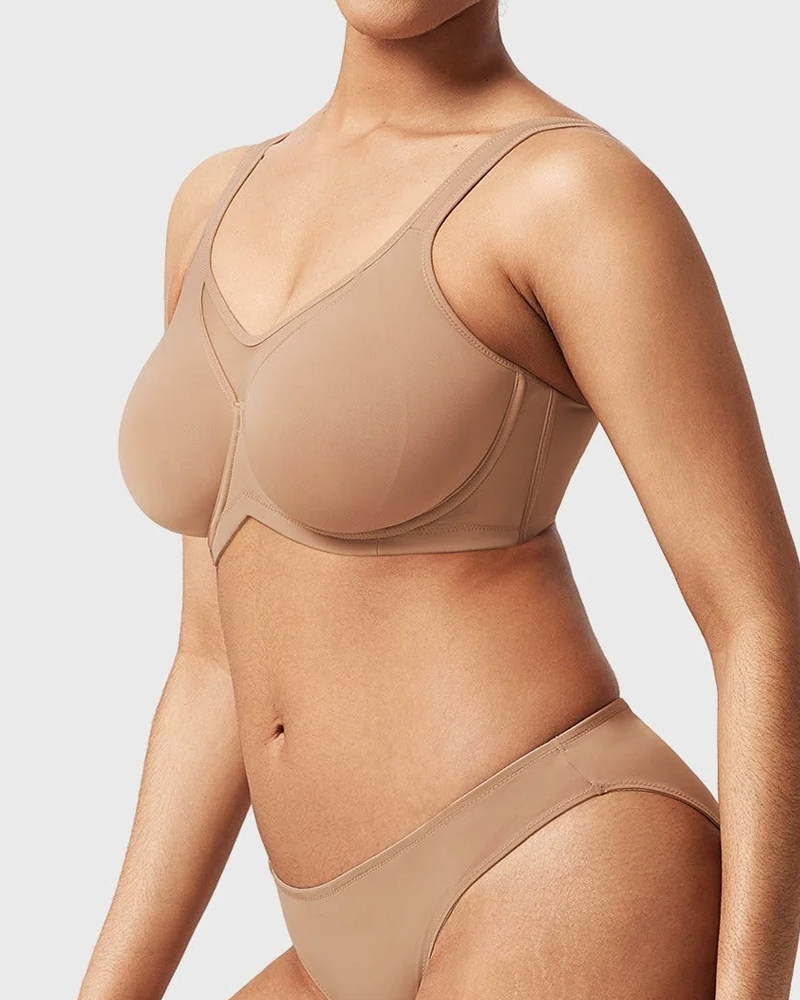 Women's Smooth Unlined Mesh Plus Size Underwire Bra