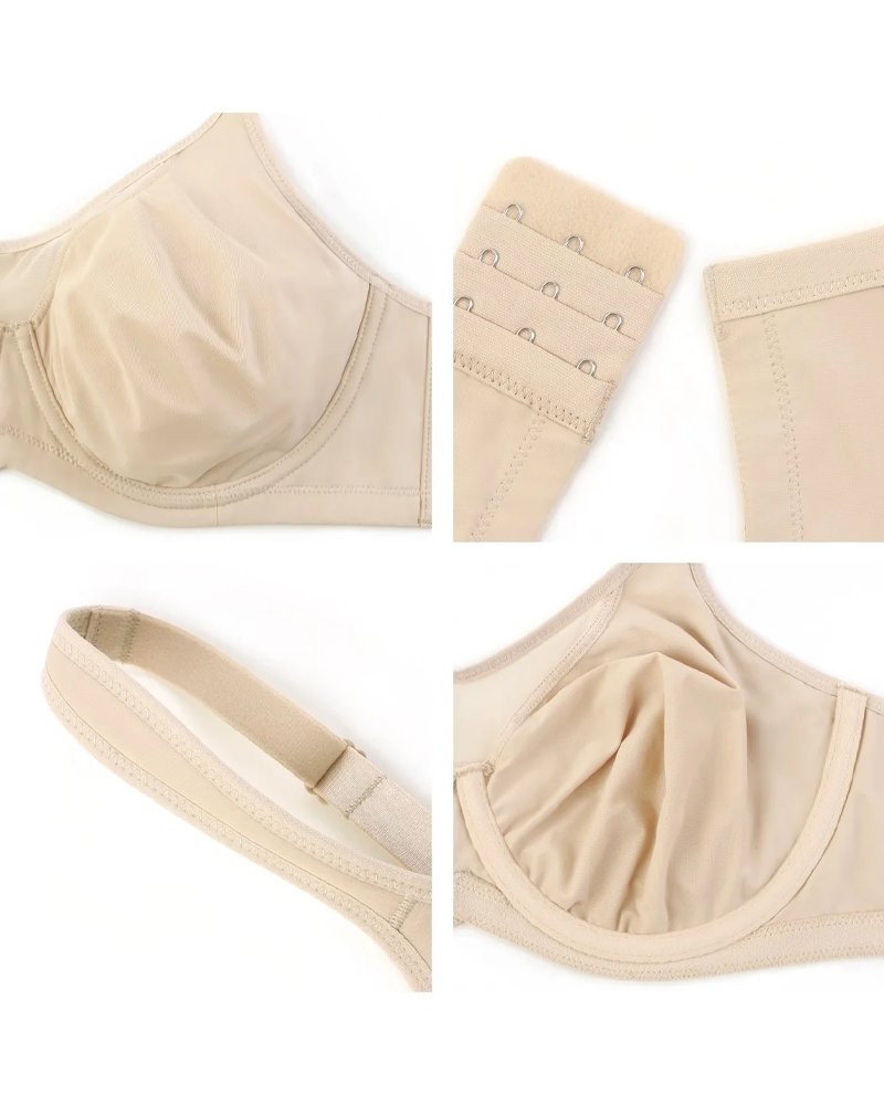 Women's Smooth Unlined Mesh Plus Size Underwire Bra