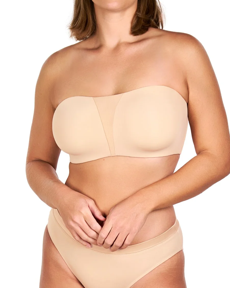 Women's Unlined Seamless Comfort Non-slip Underwire Plus Size Bandeau Strapless Bra