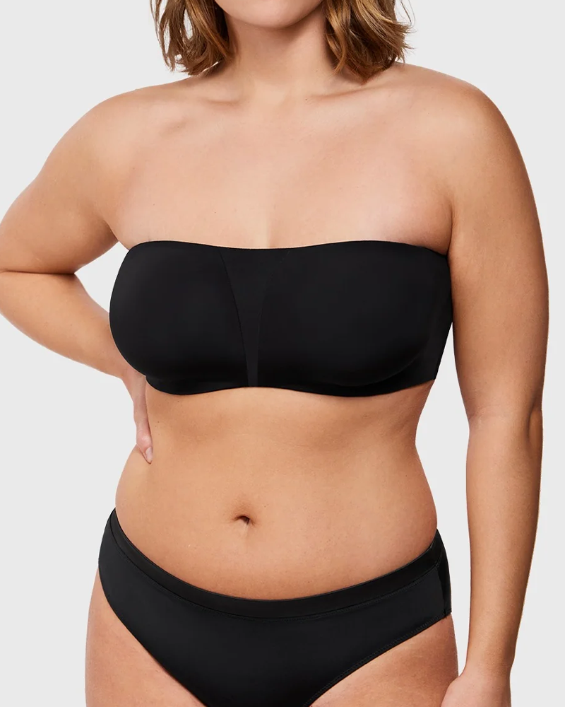 Women's Unlined Seamless Comfort Non-slip Underwire Plus Size Bandeau Strapless Bra