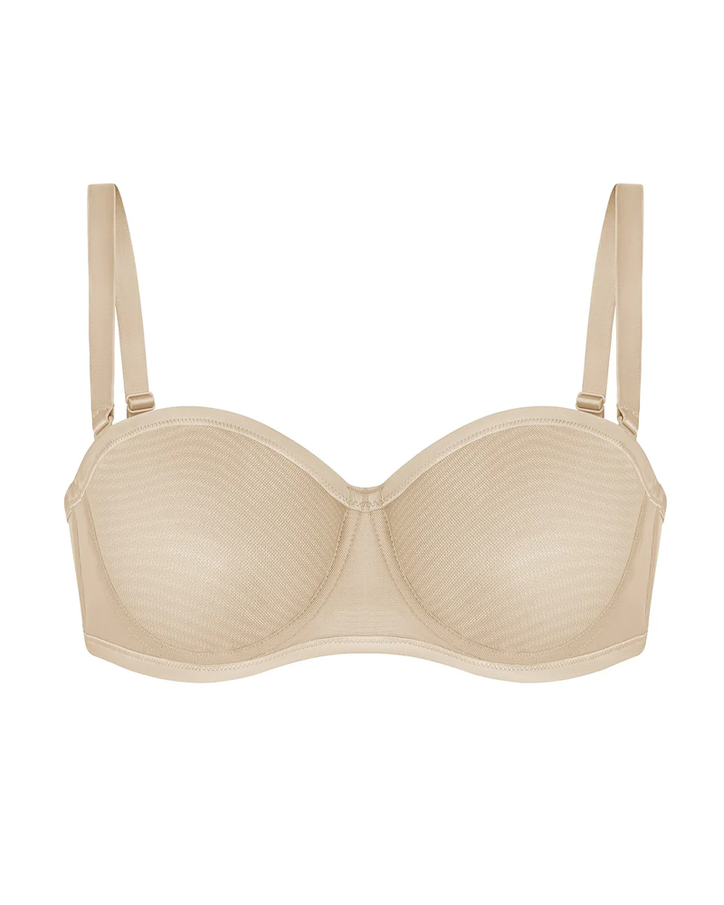 Women's Sheer Mesh Unlined Underwire Adjustable Removable Straps Half Cup Bra