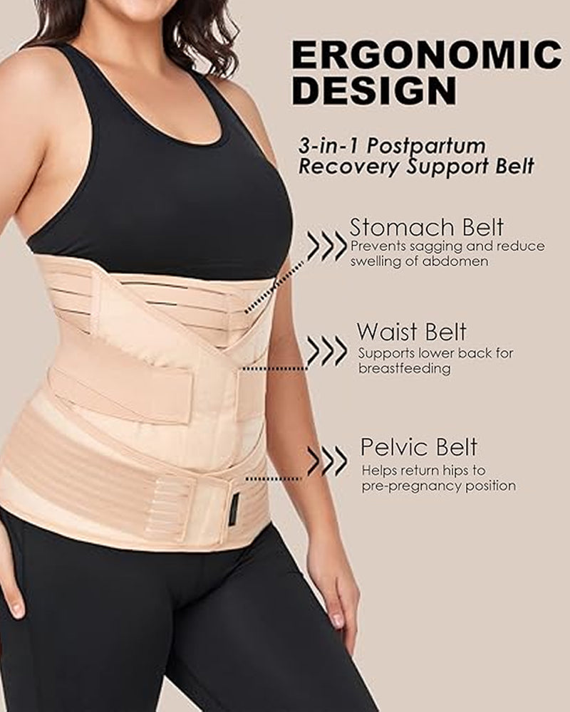 3-in-1 Postpartum Abdominal, Waist and Pelvic Support Recovery Girdle