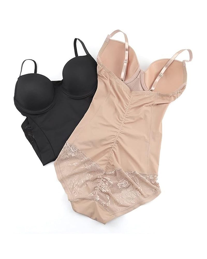 Women's Tummy-Control Sleeveless Tube Top Hip Lace One-Piece Body Shaper