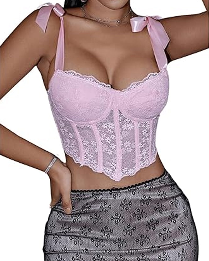 Women's Sexy Lace Floral Bodycon Tube Top