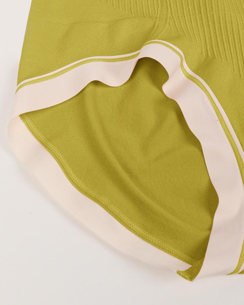 Women's High Waist Seamless Colorblock Full Coverage Casual Comfort Breathable Briefs