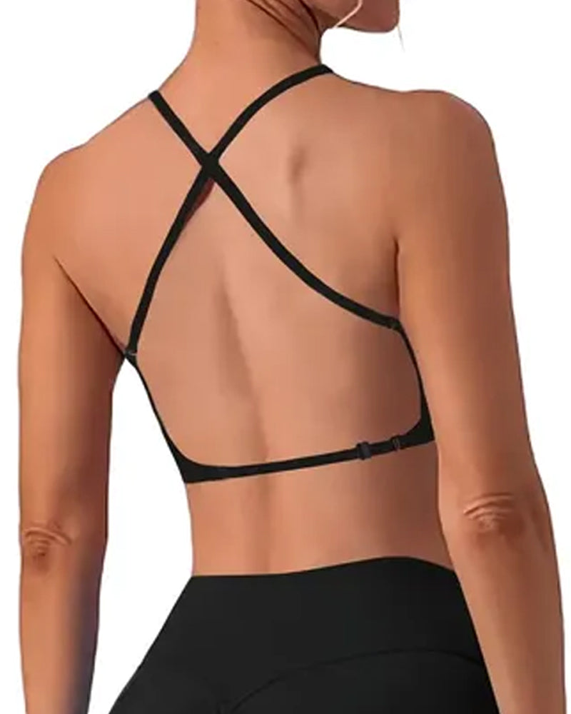 Women's Low Back Seamless Multi-Way Convertible Halter Spaghetti Strap Lifting Bra