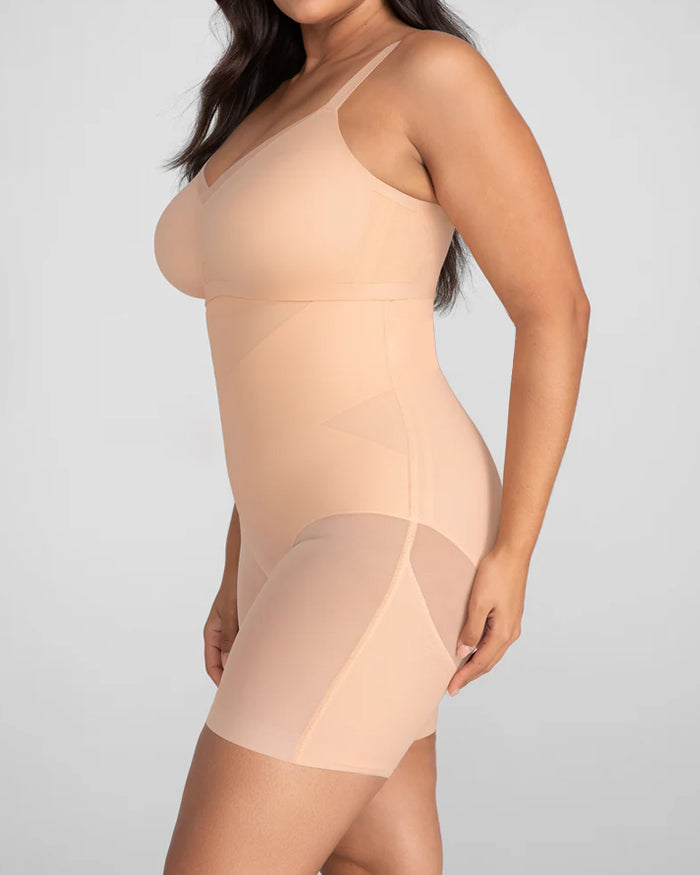 High Waist Double Layer Body Shaping Mesh Tight Tummy Lifting Breathable Shorts