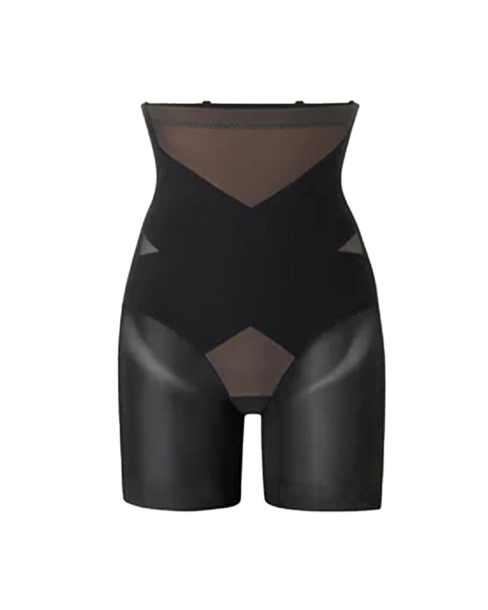 High Waist Double Layer Body Shaping Mesh Tight Tummy Lifting Breathable Shorts