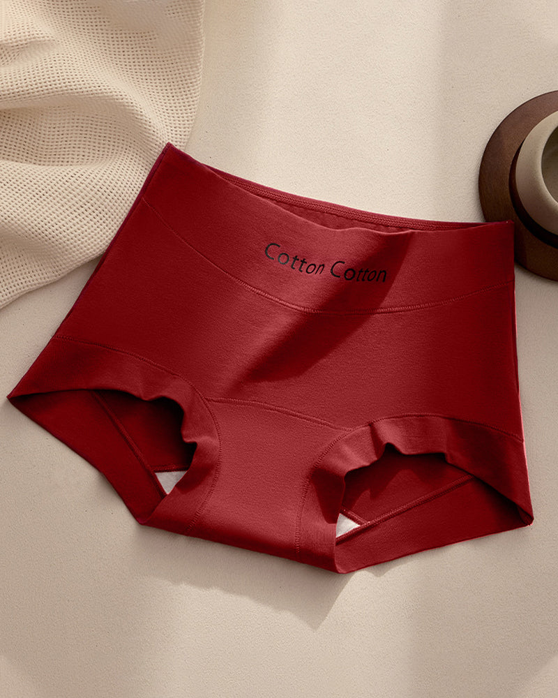 Women's Antibacterial Pure Cotton Seamless High Waist Comfortable Briefs