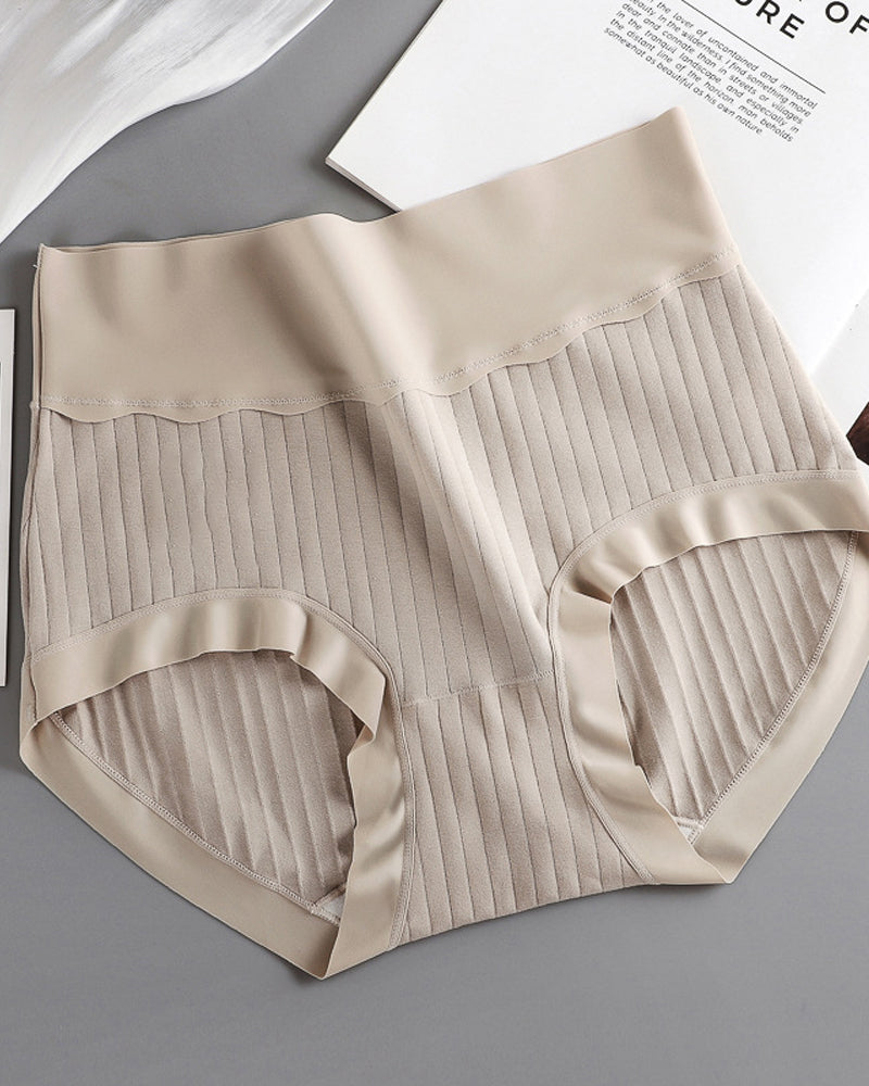 Women's Pure Cotton Antibacterial Crotch High Waist Light Belly Underwear