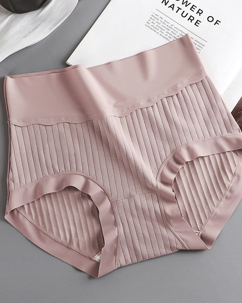 Women's Pure Cotton Antibacterial Crotch High Waist Light Belly Underwear