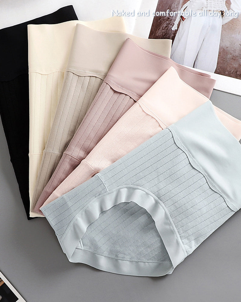 Women's Pure Cotton Antibacterial Crotch High Waist Light Belly Underwear