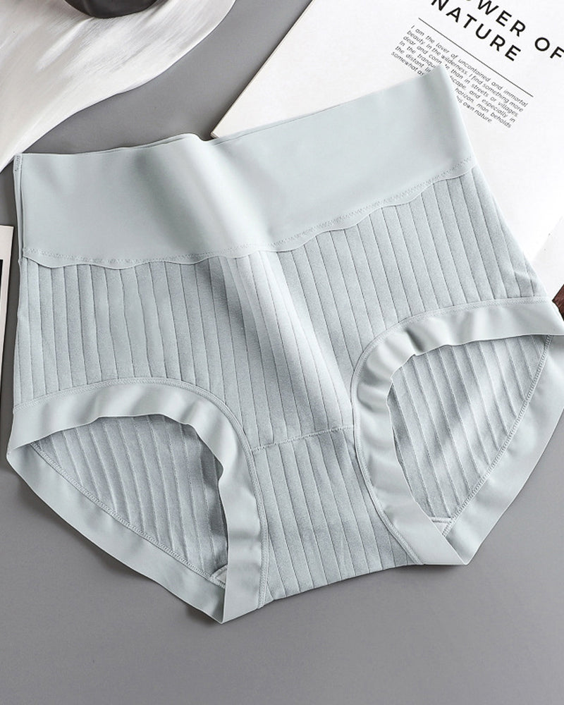 Women's Pure Cotton Antibacterial Crotch High Waist Light Belly Underwear