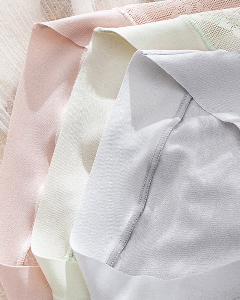 Mulberry Silk Protein 7A Antibacterial High Waist Tummy Tuck Lace Breathable Panties