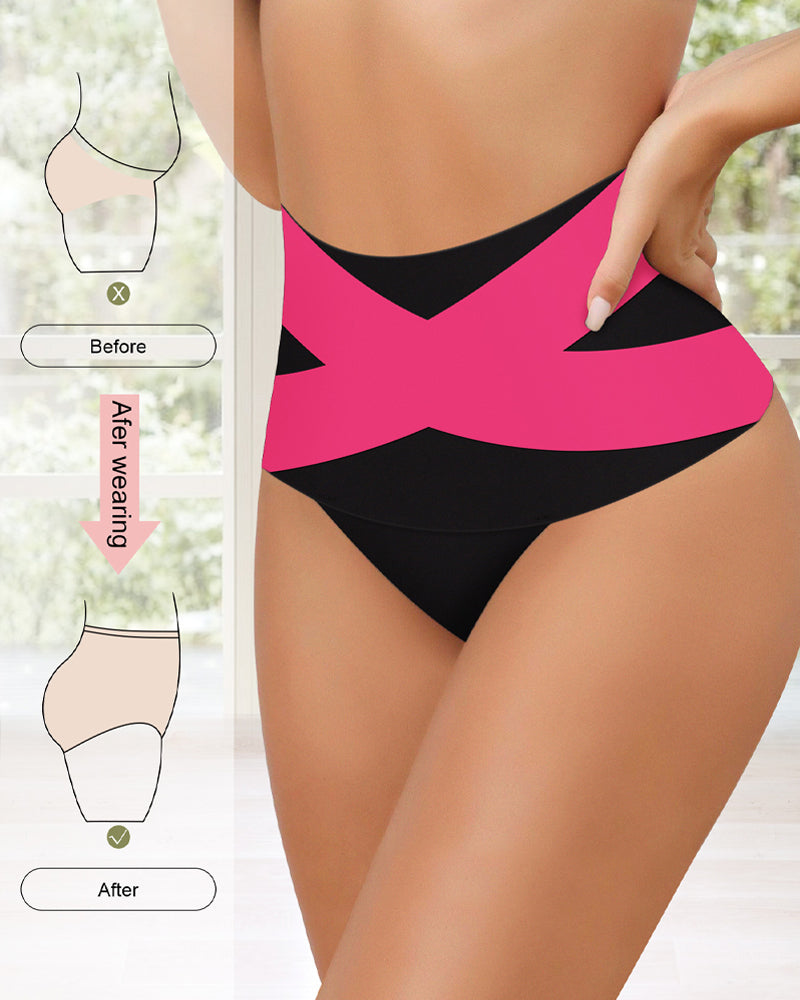 Women's High Waist Breathable Cross Color Comfortable Underwear