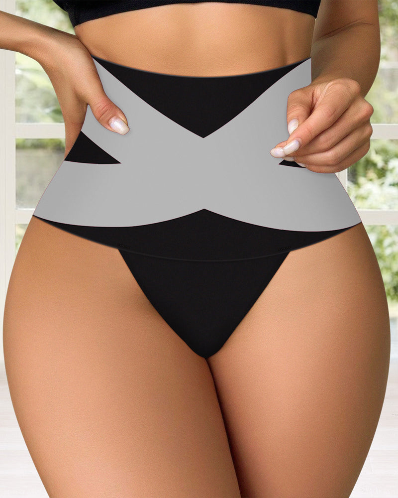 Women's High Waist Breathable Cross Color Comfortable Underwear