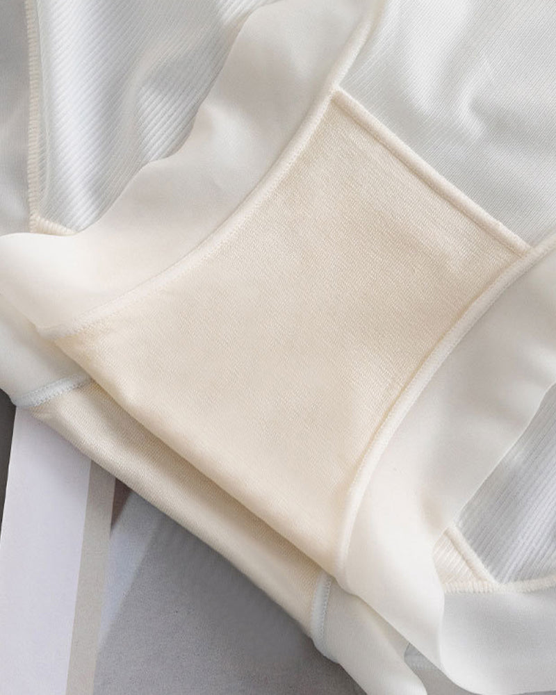 Women's High Waist Ice Silk Pure Cotton Antibacterial Crotch Seamless Underwear