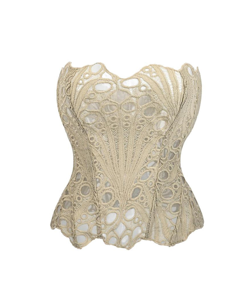 Ladies Elegant Lace Back Tie-up Tube Top Tummy Shaper Top