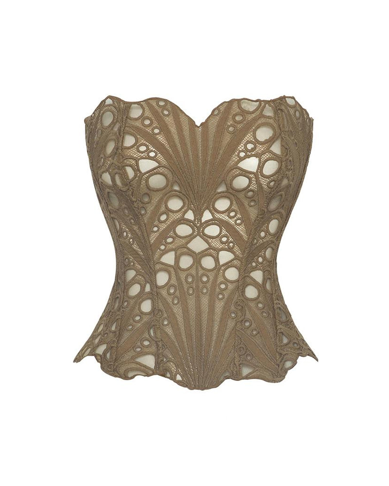 Ladies Elegant Lace Back Tie-up Tube Top Tummy Shaper Top