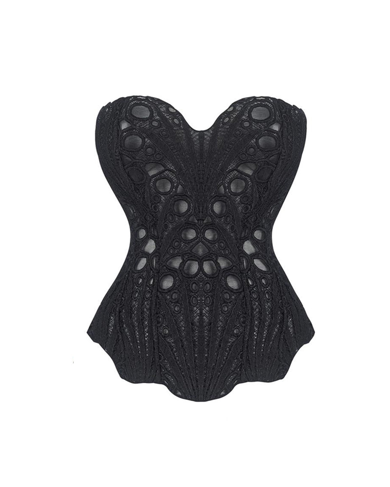 Ladies Elegant Lace Back Tie-up Tube Top Tummy Shaper Top