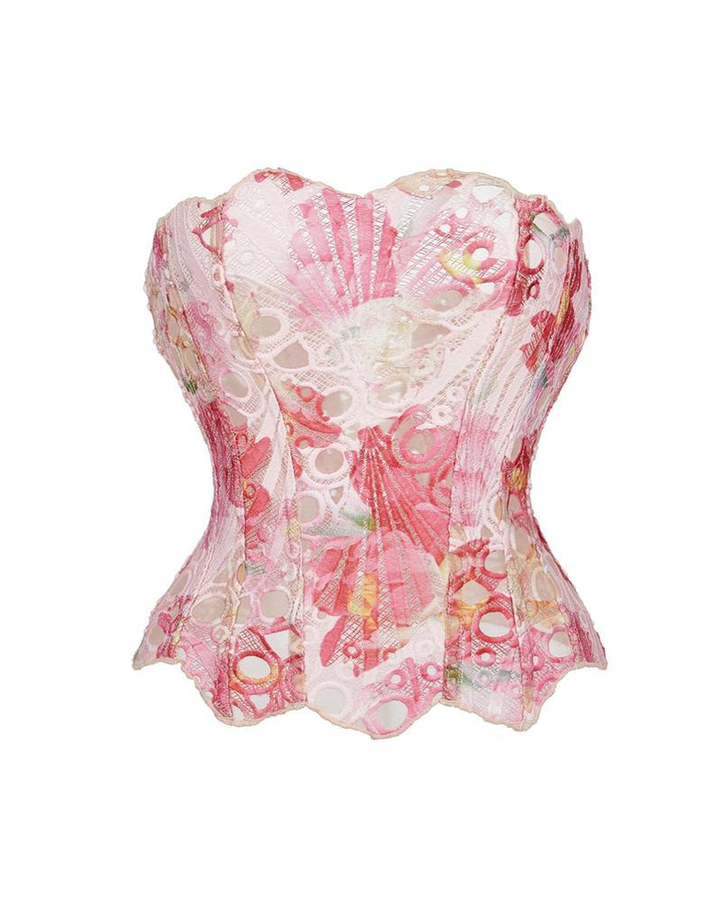 Ladies Elegant Lace Back Tie-up Tube Top Tummy Shaper Top