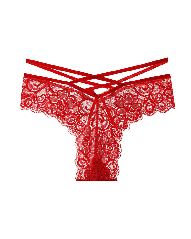 Sexy Jacquard Lace Low Rise Briefs