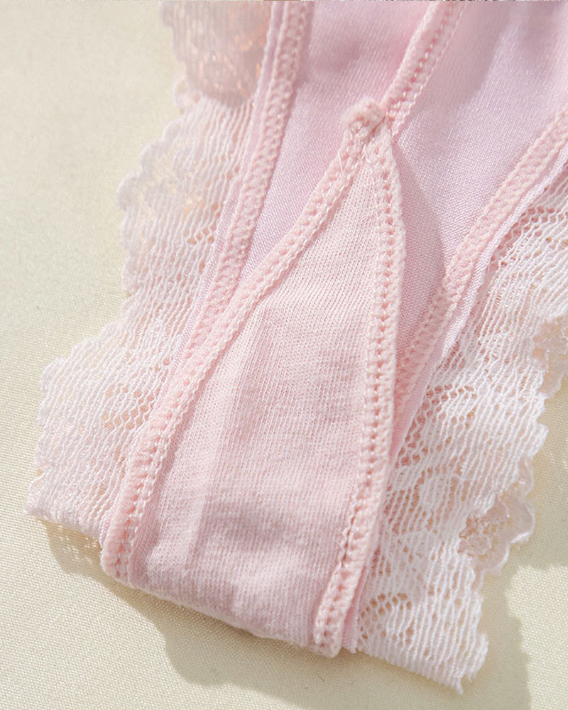 Women's Sexy Comfortable High Elastic Pure Cotton Crotch Lace Breathable Panties