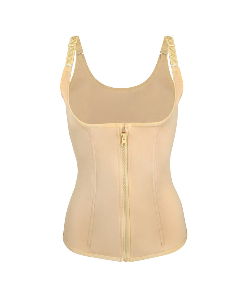 Women's Adjustable Patterned Straps Button Zipper Waist and Abdomen Shaper