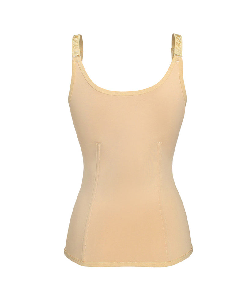 Women's Adjustable Patterned Straps Button Zipper Waist and Abdomen Shaper