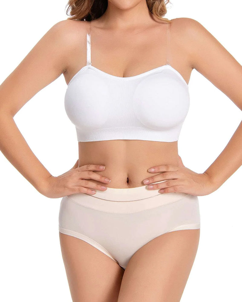 Women's Non-Slip Silicone Push-Up Detachable Shoulder Straps Without Steel Ring Bra