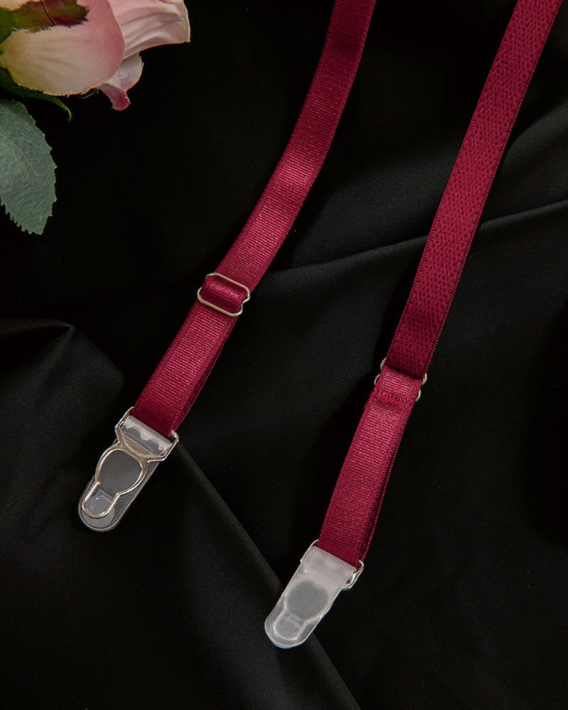 Sexy Lace Low-Cut Gathered String Bra and Thong Pajamas Set