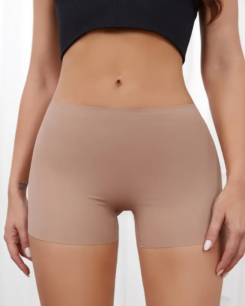 Women's Leopard Print/Solid Seamless Comfortable Breathable Boxer Briefs