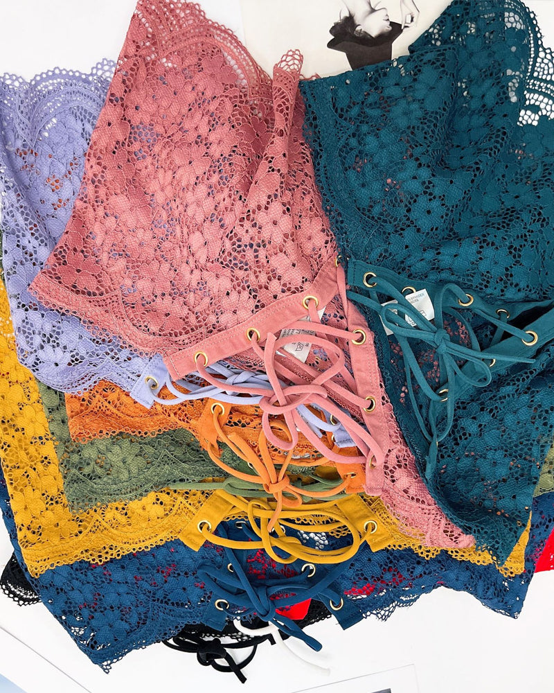 Women's Sexy Flower Lace Back Waist Tie Design Panties