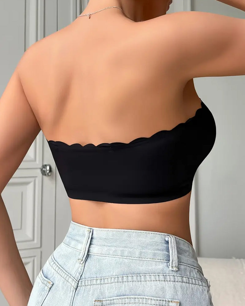 Women's Seamless Strapless Front Buckle Comfort Push Up Bra