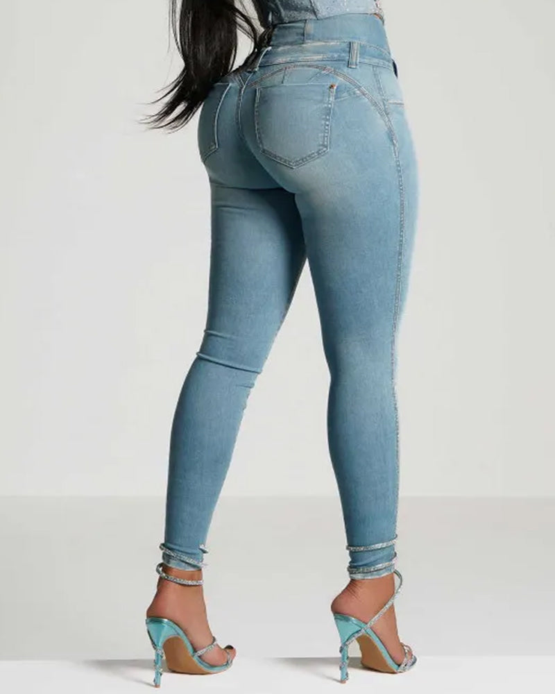 High-Waisted Tummy-Control Stretch-Back Skinny Jeans