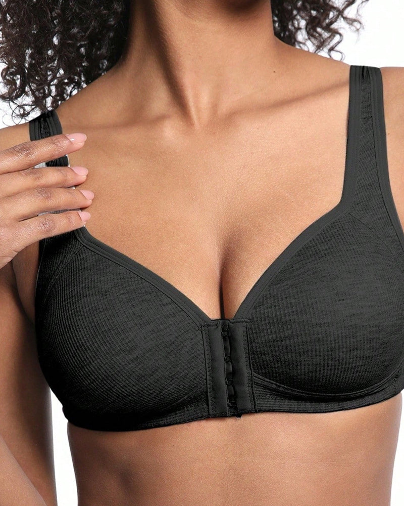 3-Pack Seamless Adjustable Front-Clasp Wireless Push-Up Bras