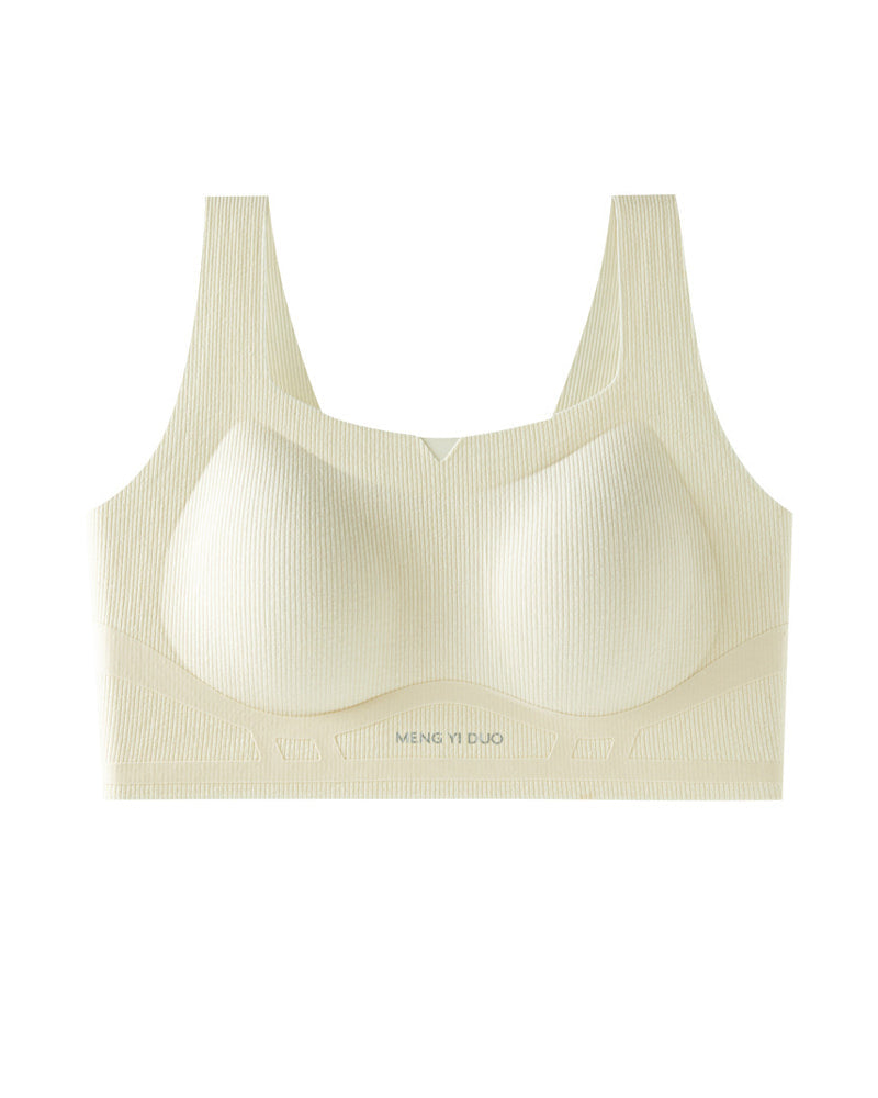 Solid Color No-Wire Seamless Push-Up Casual Vest Bra