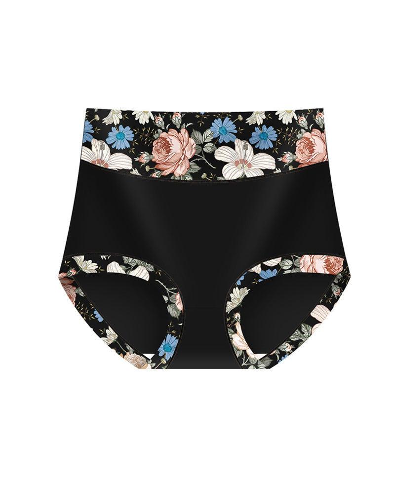 Floral Print High-Waisted Women's Tummy-Control Briefs