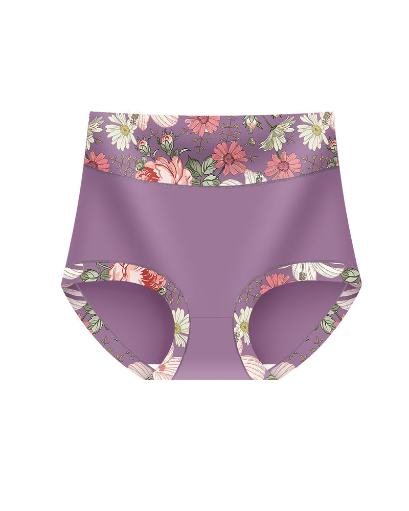 Floral Print High-Waisted Women's Tummy-Control Briefs