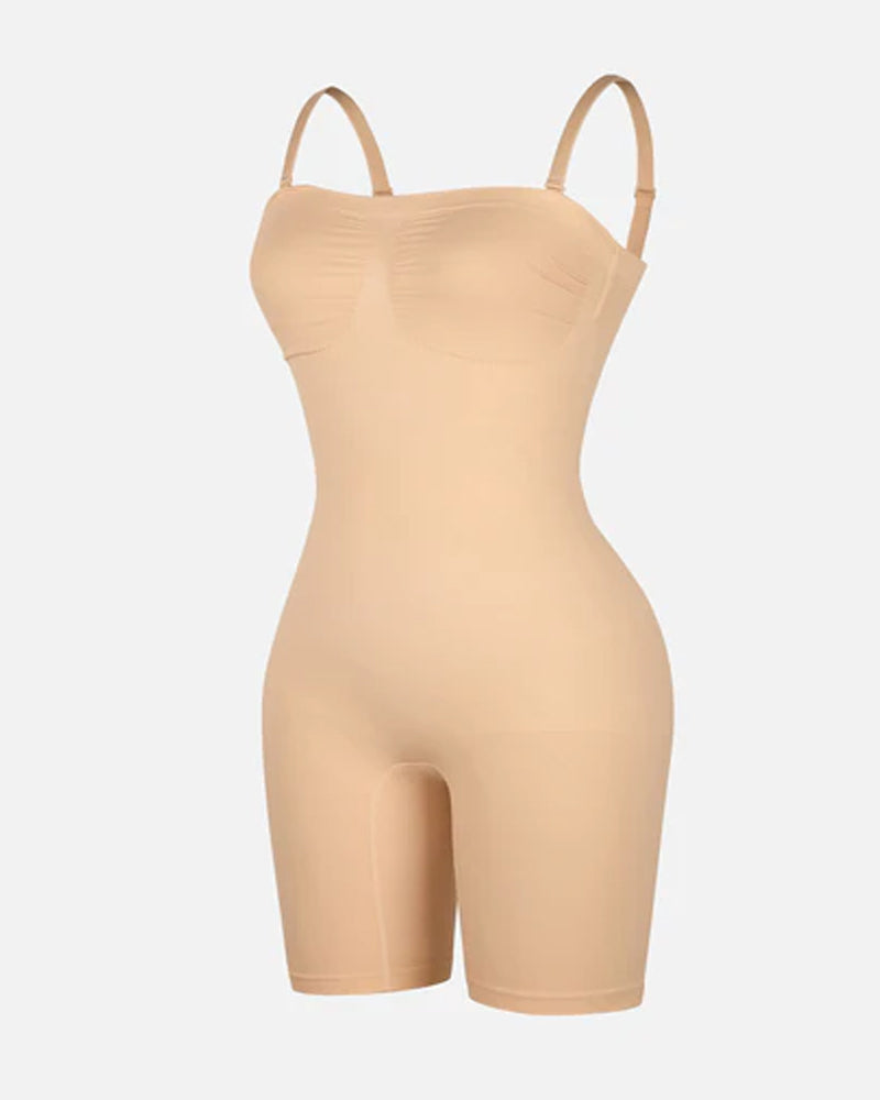 Women's Seamless Tummy Control Body Shaper with Removable Straps