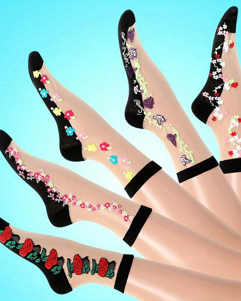 5-pack Women's Floral Jacquard Socks