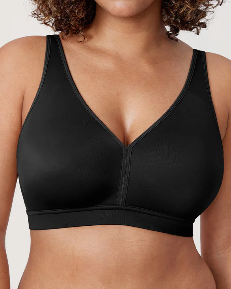 Wire-free Deep V Full Cup Comfortable Bra