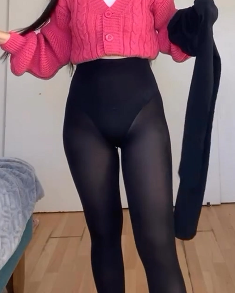 High-waisted Tummy-controlling Hip-lifting Stretch Leggings